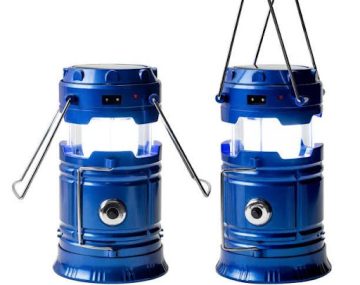 Portable solar cell energy lantern isolated on white background with clipping path